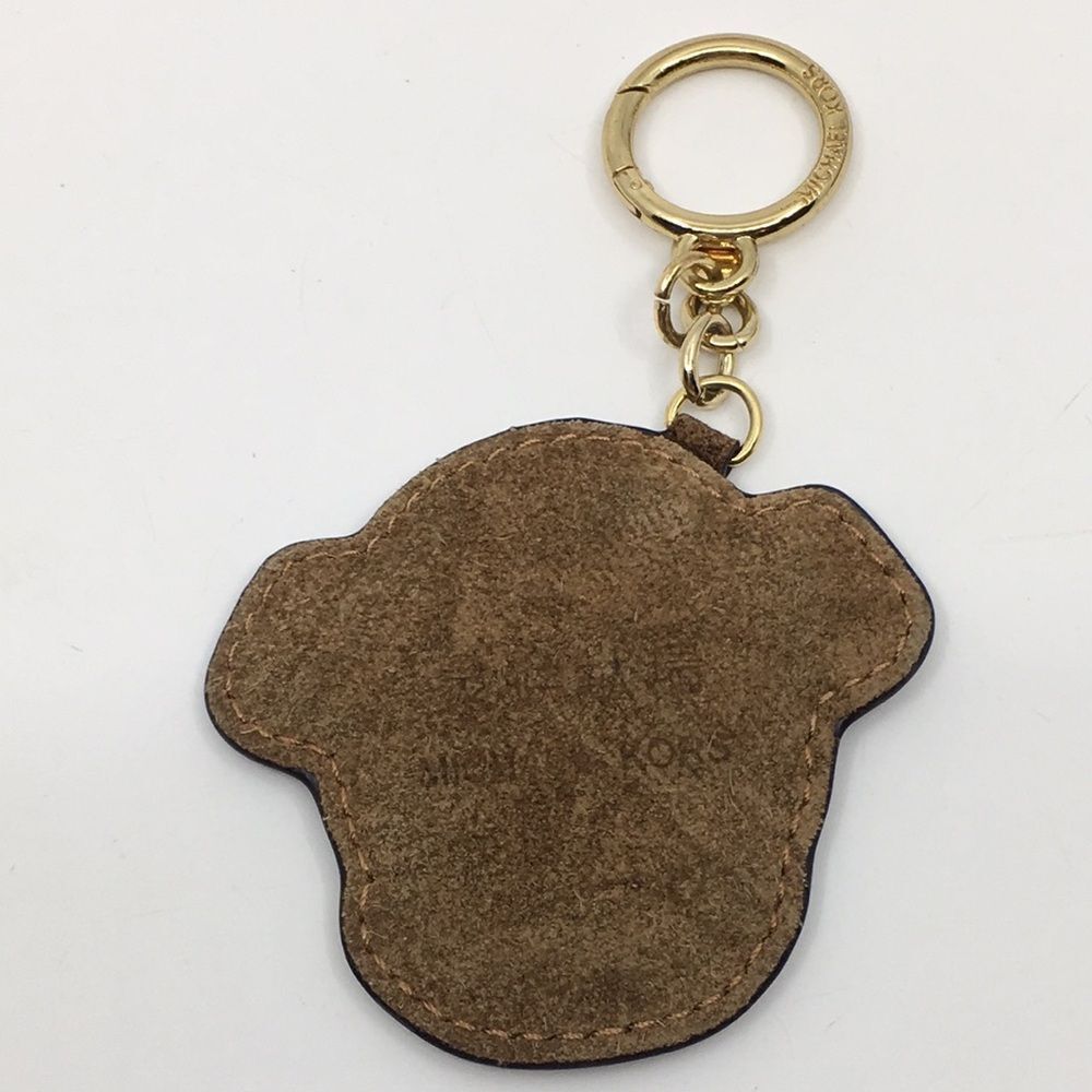 Michael Kors Leather & Suede Monkey Face Bag Charm or Keychain with gold tone - Picture 9 of 16